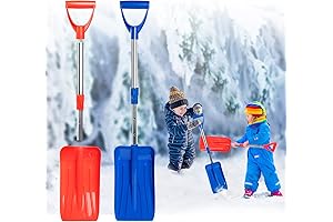 Set of Two Adjustable Pink Snow Shovels for Kids