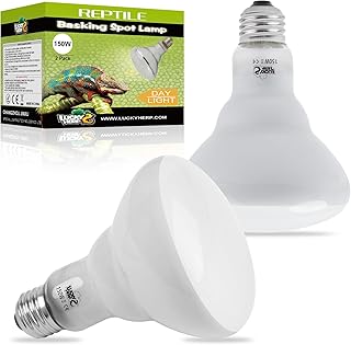 Heat Lamp Bulbs - 150W Reptile Heat Lamp 2 Pack, Daylight Basking Heat Lamp Bulbs for Reptile, UVA Heat Light Bulb for Reptiles, Amphibians, Bearded Dragons, Lizards, Turtles, Chickens