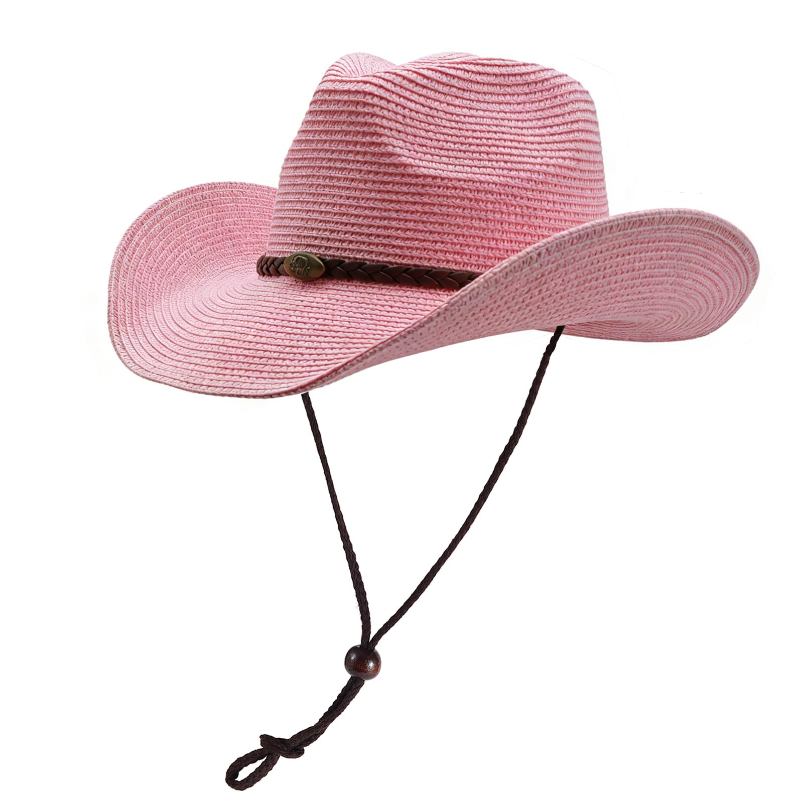 Straw Cowgirl Hat for Women Cowboy Hats for Men Wide Brim Sun Hat Shapeable Western Hat Beach Hat