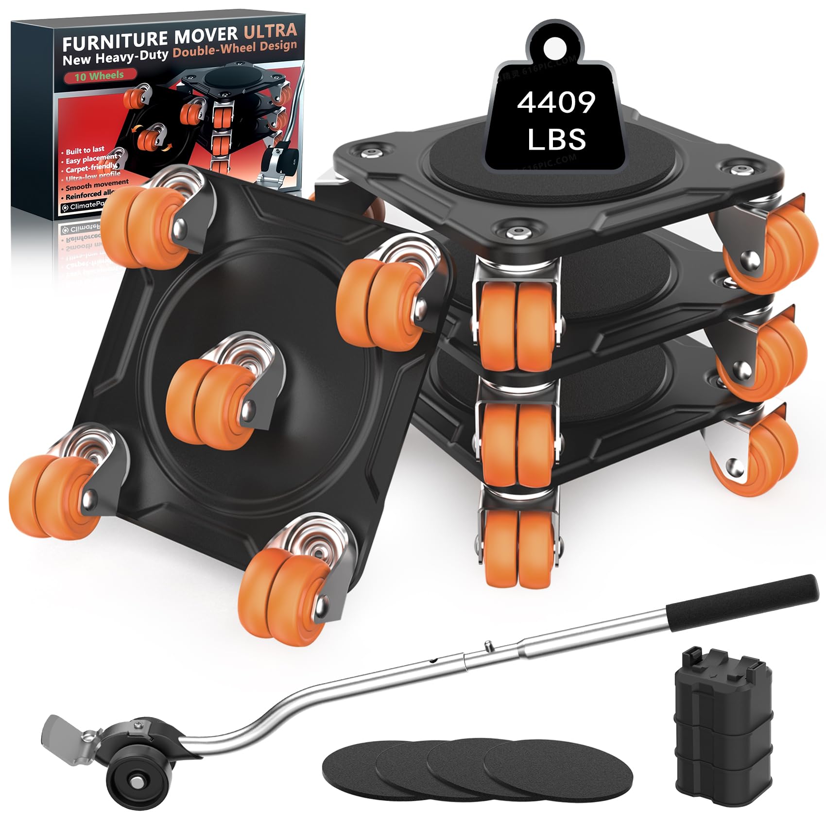 Heavy Duty Furniture Movers with 10 Wheels