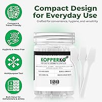 Vista 2 de Mini Skin Care Spatula (2.5", 100 Pack) - Small Spatula for Makeup, Creams & Crafts Makeup Applicator for Mixing, Cosmetic, Face Mask Disposable