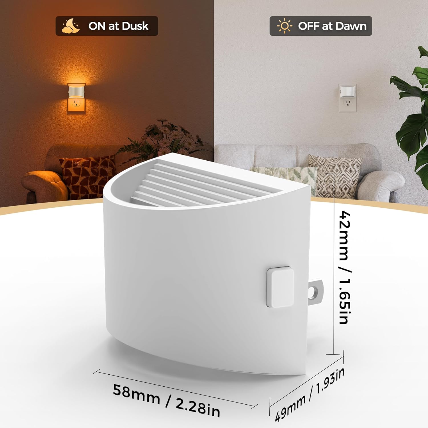 DORESshop LED Night Light[4 Pack], White Night Lights Plug into Wall, 3 Level Brightness Adjustable Plug in Night Light, Dusk to Dawn Sensor, Nightlights for Adults, Bedroom, Bathroom, Hallway, 3CCT