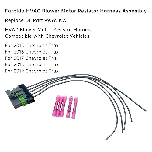 Miniatura 3 de Arnés de resistencia del motor del soplador HVAC 99595KW compatible con Chevy Trax 2015 2016 2017 2018 2019 Resistencia del motor del soplador HVAC