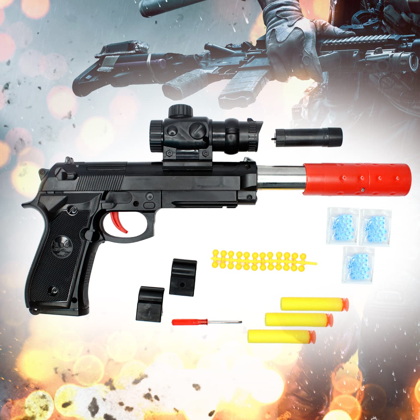 GLAN Water Beads Foam and Gel Ball Toy Gun Target Shooting Guns Soft