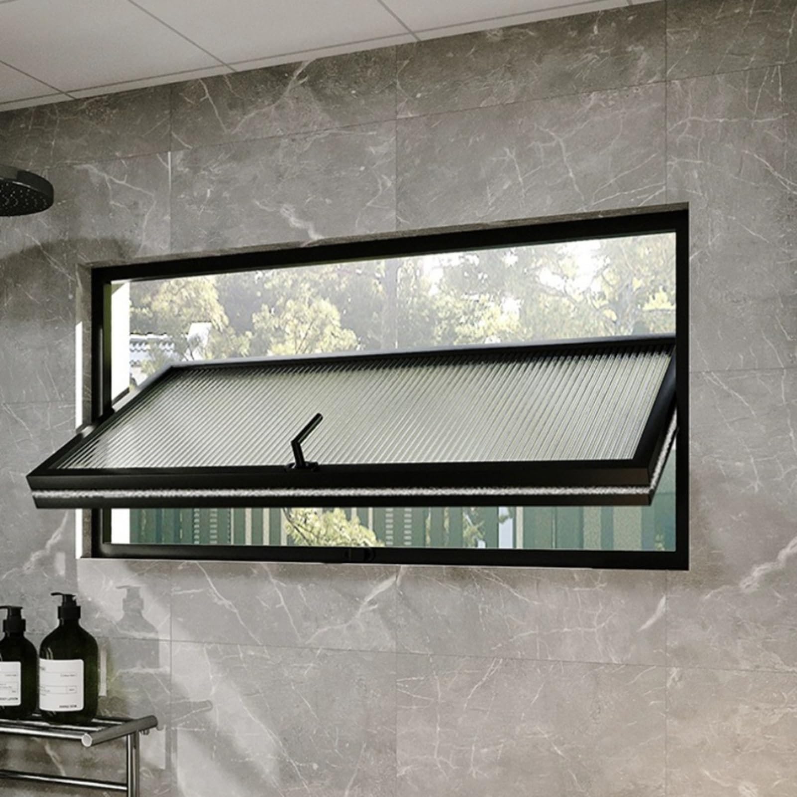Białe okno skrzydłowe ze stopu aluminium do łazienki i piwnicy, 85 x 30 cm, otwarta wentylowana konstrukcja, obrotowa zasuwa, idealna do świeżego powietrza i światła