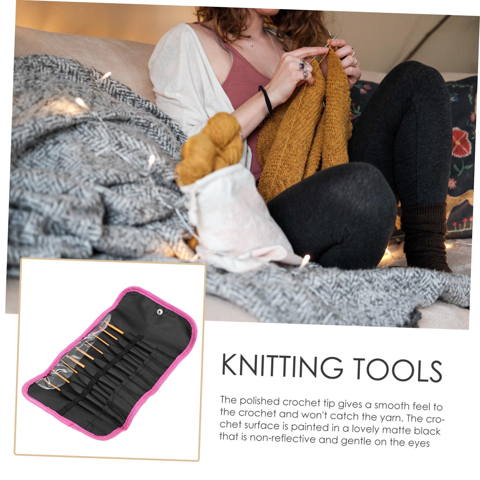3 Juegos ganchillo negro pañuelos fular hat agujas ganchillo calcetines de knitting puntada patas enhebrador tejeduría manos agujas de coser de aluminio suéter crochet agujas