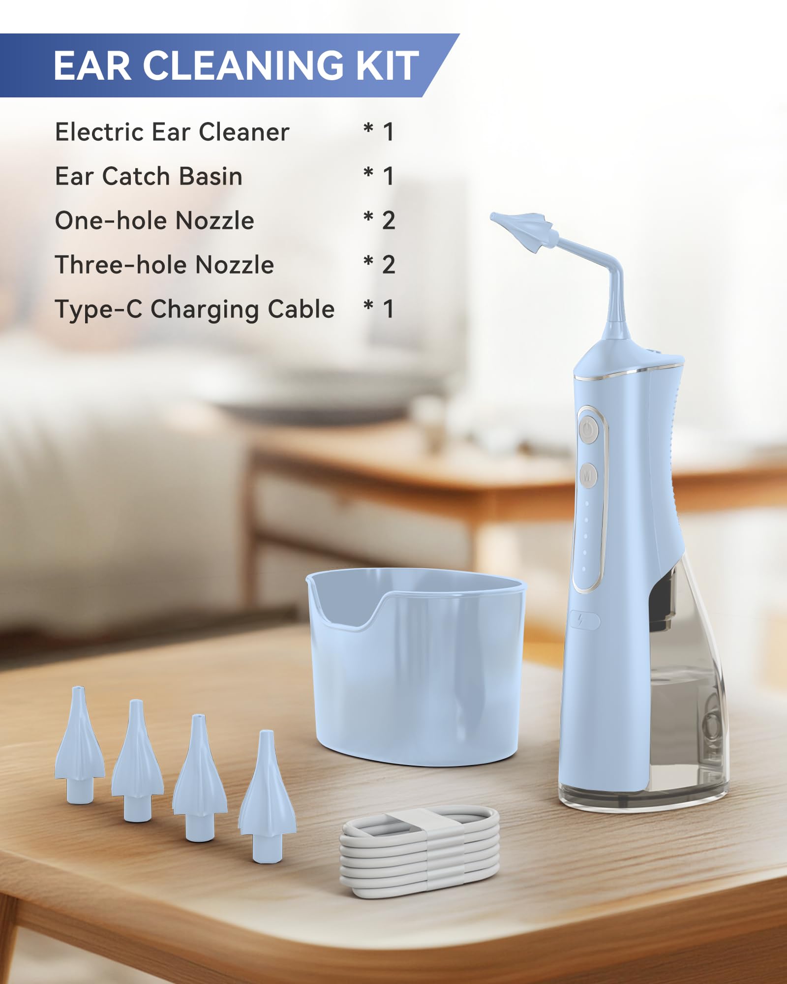Elektrischer Ohrenreiniger, Ohrenschmalz Entferner mit 4 Modi, IPX7 Wasserdicht, Ohrdusche für Erwachsene & Kinder - 3