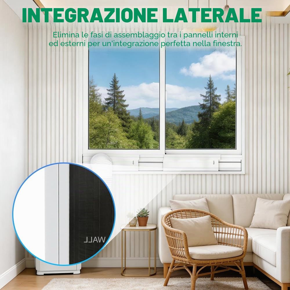 4 pezzi set di guarnizioni per condizionatore portatile, 10 cm, 130 e 150 mm, universale, set di guarnizioni per finestre per condizionatore portatile, guarnizione per porte per finestre da 43-140 cm