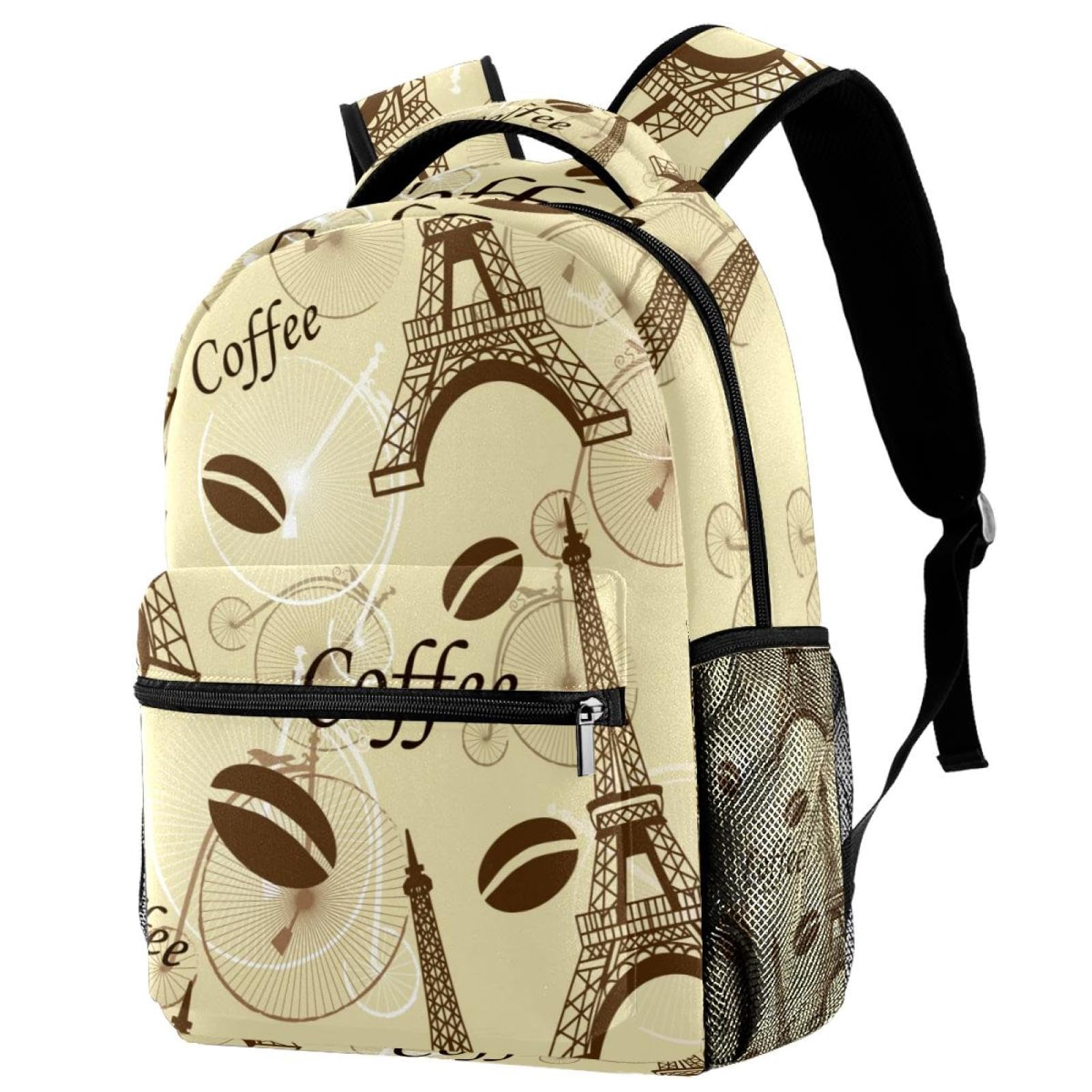 Sac à dos d'école Tour Eiffel rétro multicolore 29x20x40cm - 7
