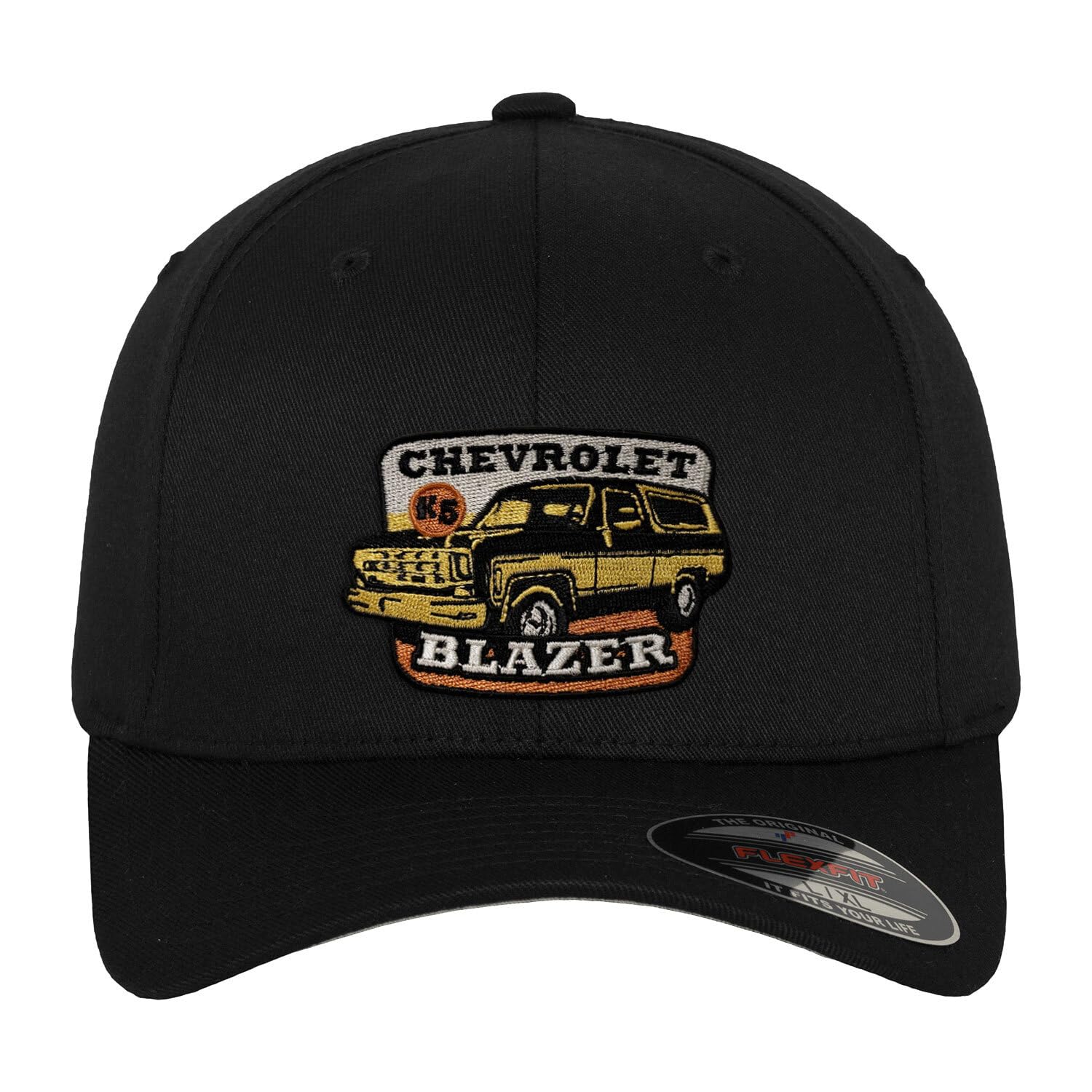Chevrolet Officially Licensed Blazer Patch Flexfit Baseball Cap (Black), Large/X-Large
