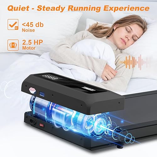 Miniatura 4 de Alfombrilla de caminadora con asa, alfombrilla de caminadora con inclinación del 0-10%, caminadora portátil 3 en 1 para usar debajo del escritorio