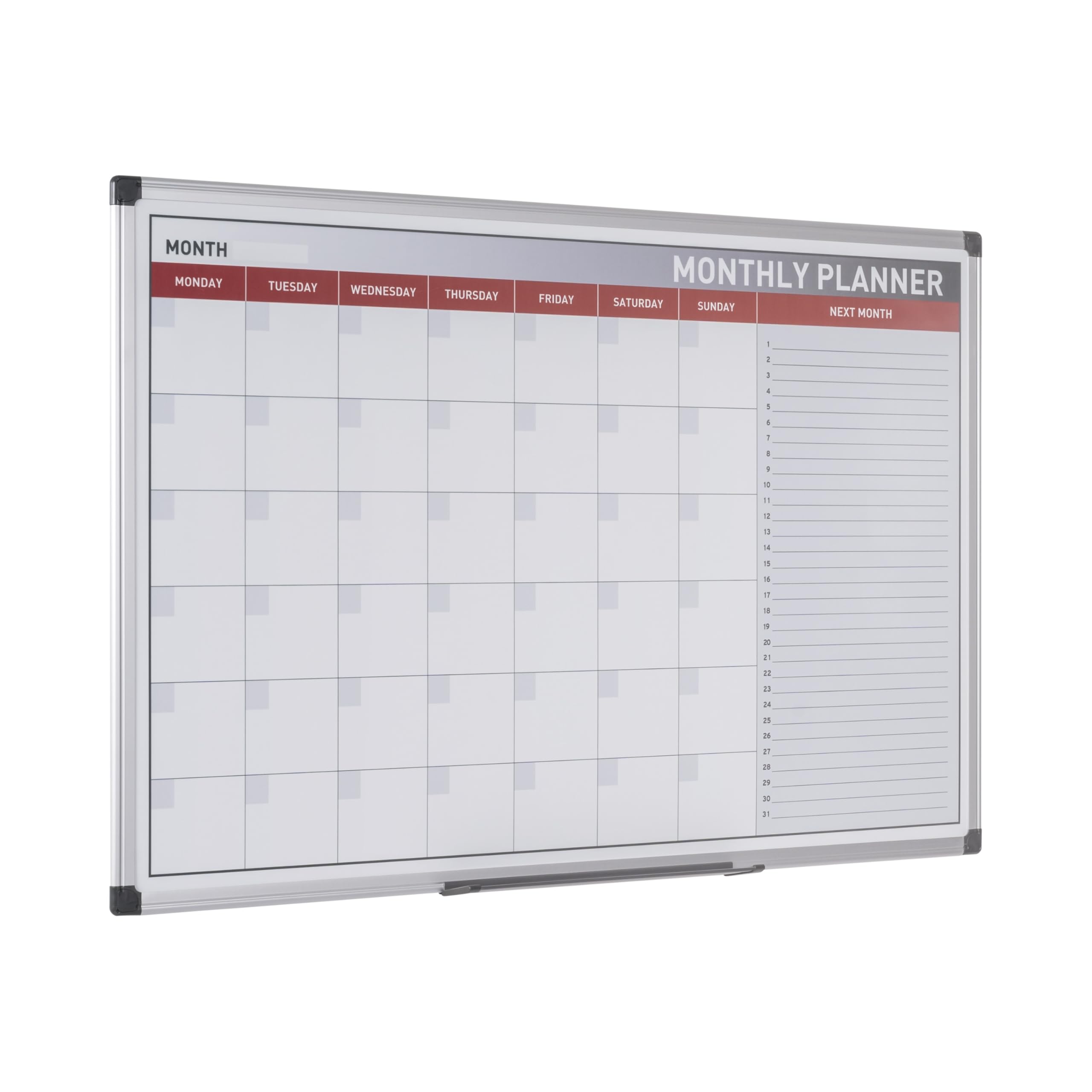 Bi-Office Monatsplaner, Magnetisch, Aluminium Rahmen, 90x60cm
