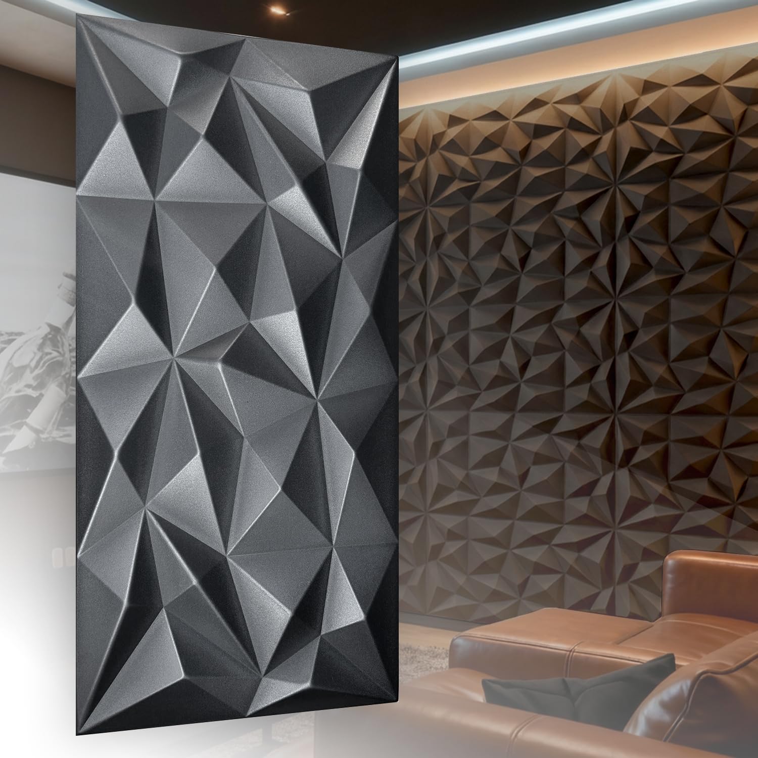 Polystyrene 3D Panels, Ceiling Panels XL Wall Panels, Decorations, Polystyrene Slats, Imitation In Gold, Ceilings - Wall Cladding, 3 Mm Thick - 100 X