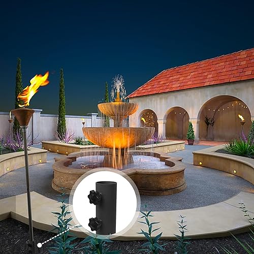 Miniatura 6 de 4 estacas de acero para antorchas, estacas de jardín para luces al aire libre, estacas de repuesto de metal para luces solares y antorchas de llama