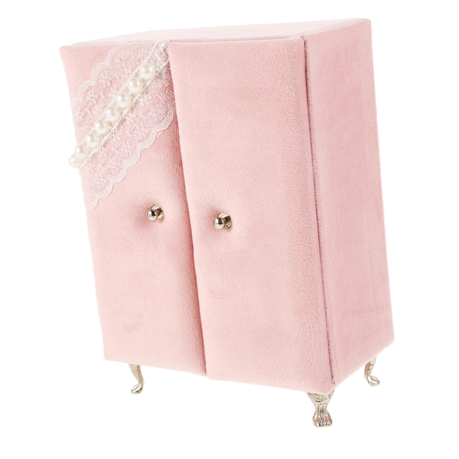 Organisateur de bijoux avec perles artificielles et dentelle chic