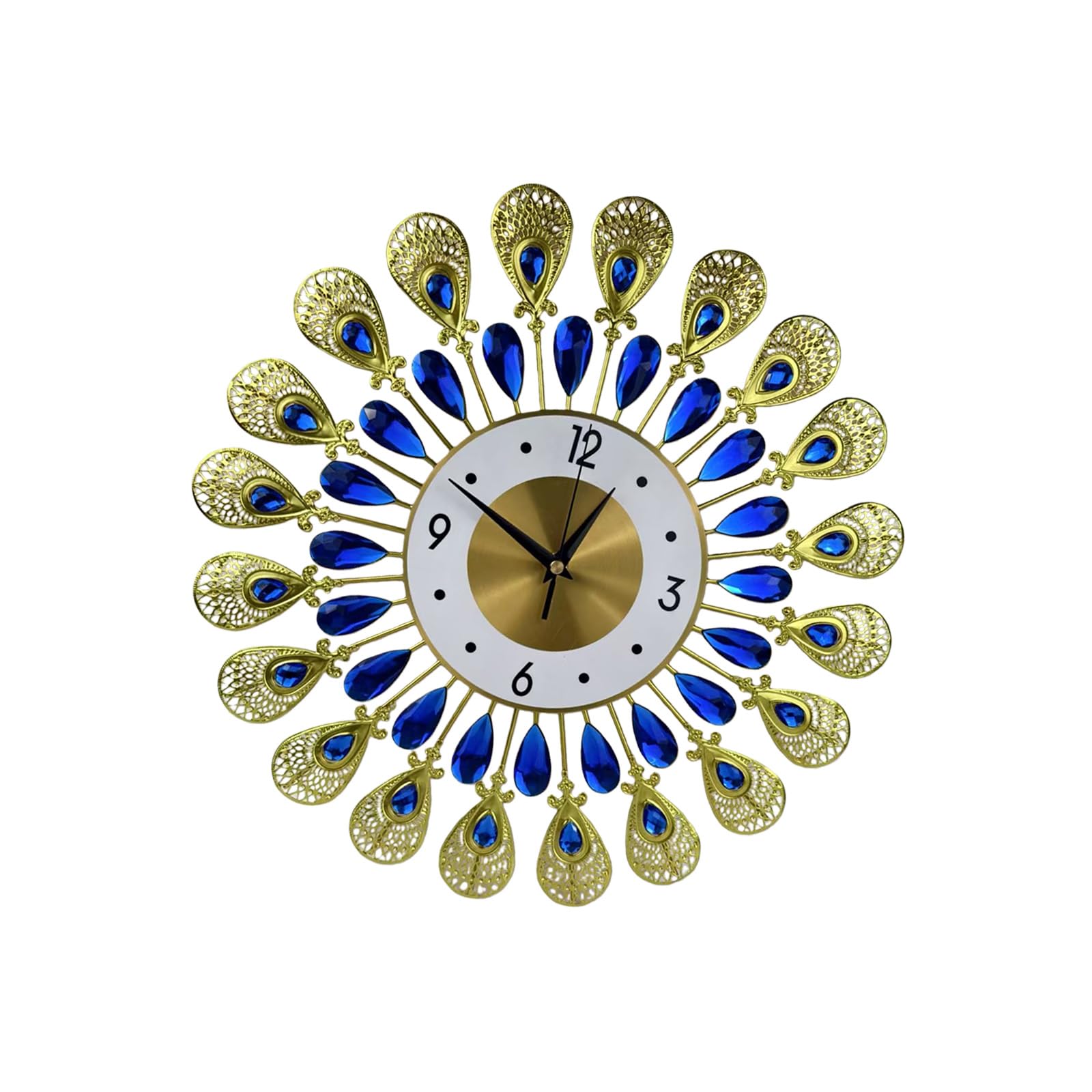 Kaeltsyn Crystal Leaves Wall Clock None-Ticking Silents Battery Operated Clocks Decorative Clocks for Living Room Decors Leaves Crystal Clock