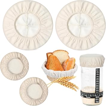 4PCS Round Bread Proofing Basket Cloth Liner,2 Size about 10&4 in