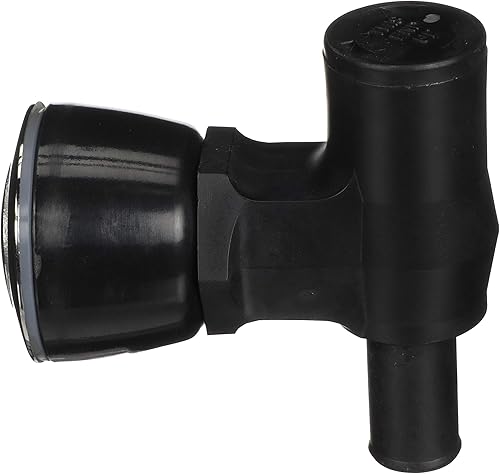 Attwood 1674-6 Ventilación del tanque de combustible P-Trap de 90 grados Negro con cabezal de ventilación de acero inoxidable,Negro con cabezal de