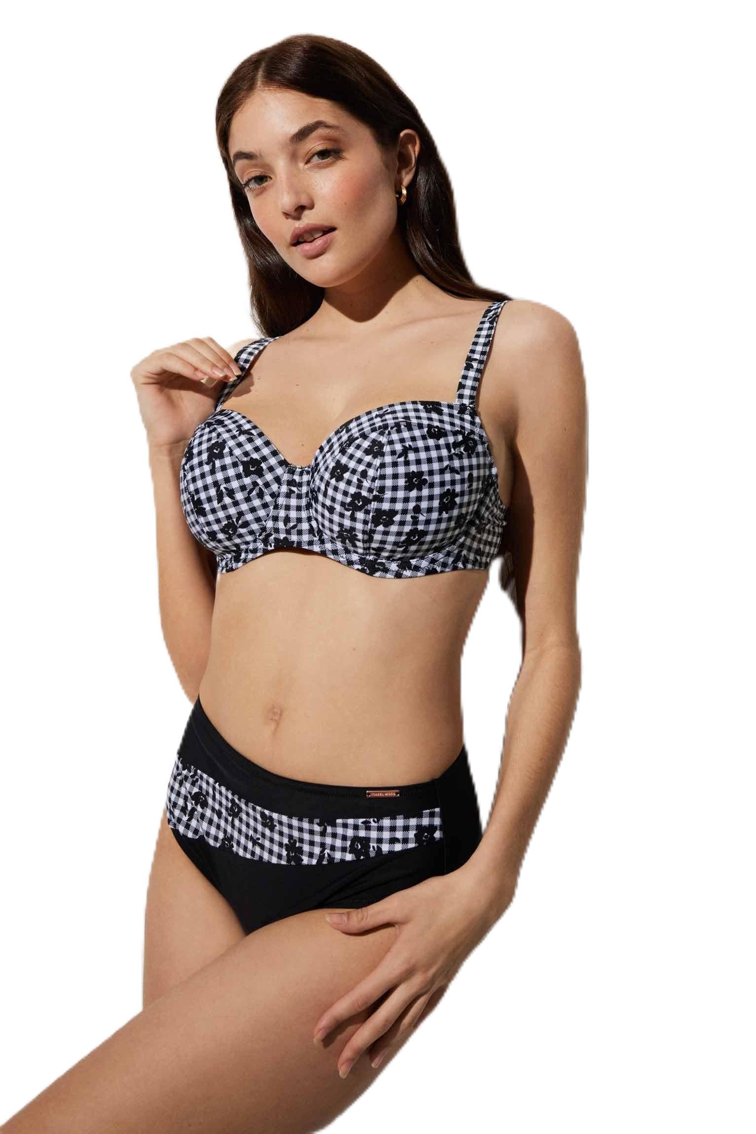 YSABEL MORA Conjunto Bikini con aro diseño Vichy Copa E