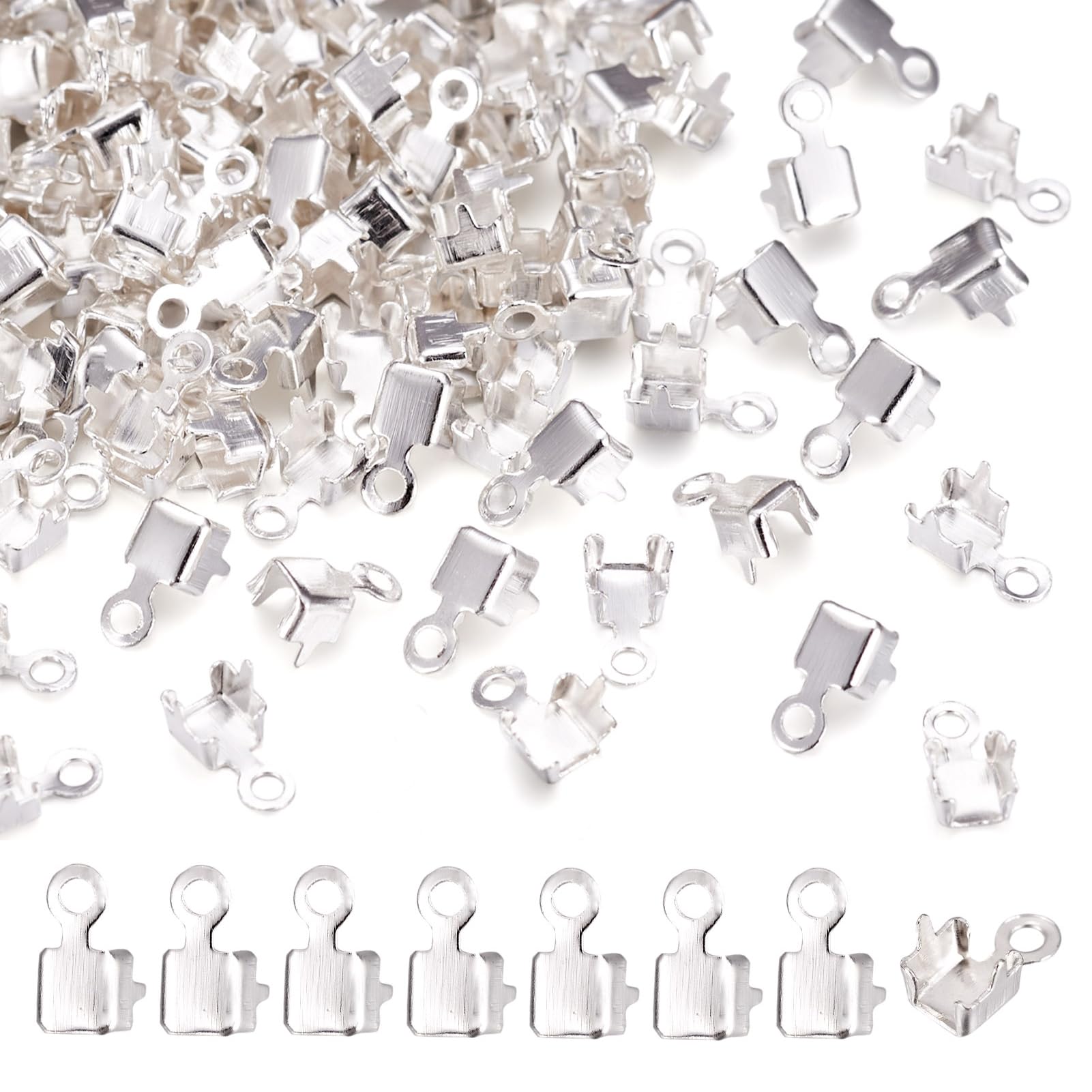 Embouts de chaîne 2,8mm à strass et boucle pour sertissage sécurisé de vos bijoux en laiton