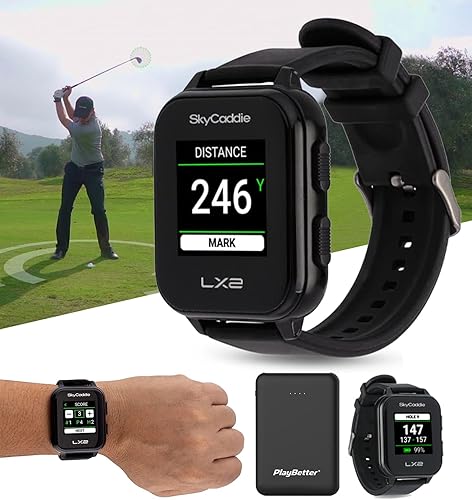 SkyCaddie LX2 - Reloj de golf con GPS – Reloj ligero y simple con pantalla táctil con campos de 35 K, automatización inteligente y puntuación,