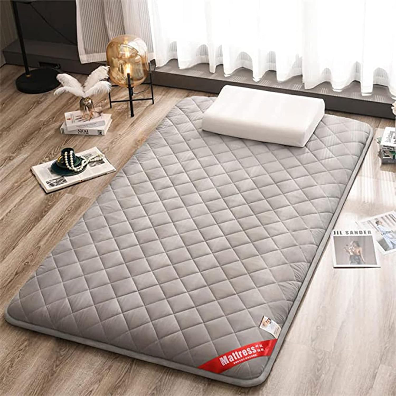 ZSMFCD Futon Mattress Roll Up Floor Mattress Japanese Thick Tatami Mattress Folding Mattress Portable Sleeping Pad Student Dormitory Medium Double Bed