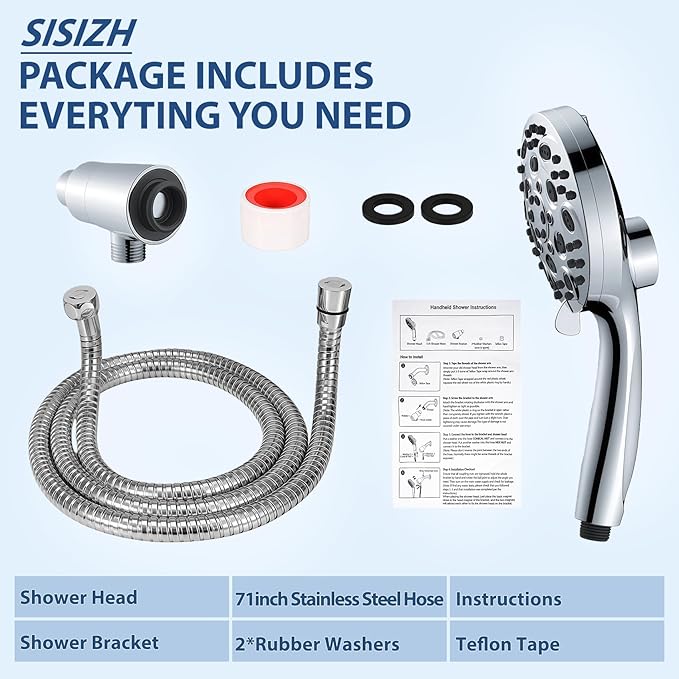 Regadera de Mano Magnética con Filtro de Cloro - 10 Modos Alta Presión miniatura 6