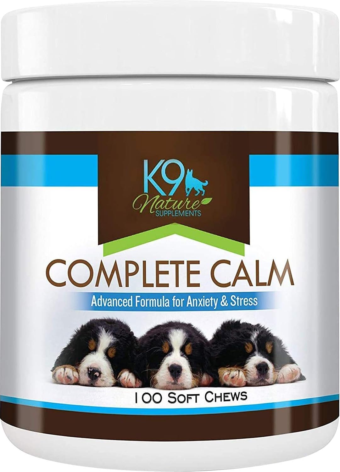 K9 Nature Supplements: Complete Calm - 100 Soft Chews for Dogs - Advanced Formula for Anxiety & Stress Support - Natural, Herbal Treats - Calming Supplement for Pets