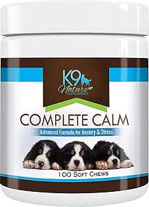 K9 Nature Supplements: Complete Calm - 100 Soft Chews for Dogs - Advanced Formula for Anxiety &amp; Stress Support - Natural, Herbal Treats - Calming Supplement for Pets