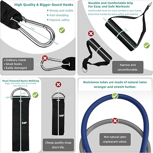 Miniatura 10 de Bandas de resistencia para entrenar bandas de ejercicio, bandas de resistencia, bandas de fitness, bandas elásticas para ejercicio, bandas de