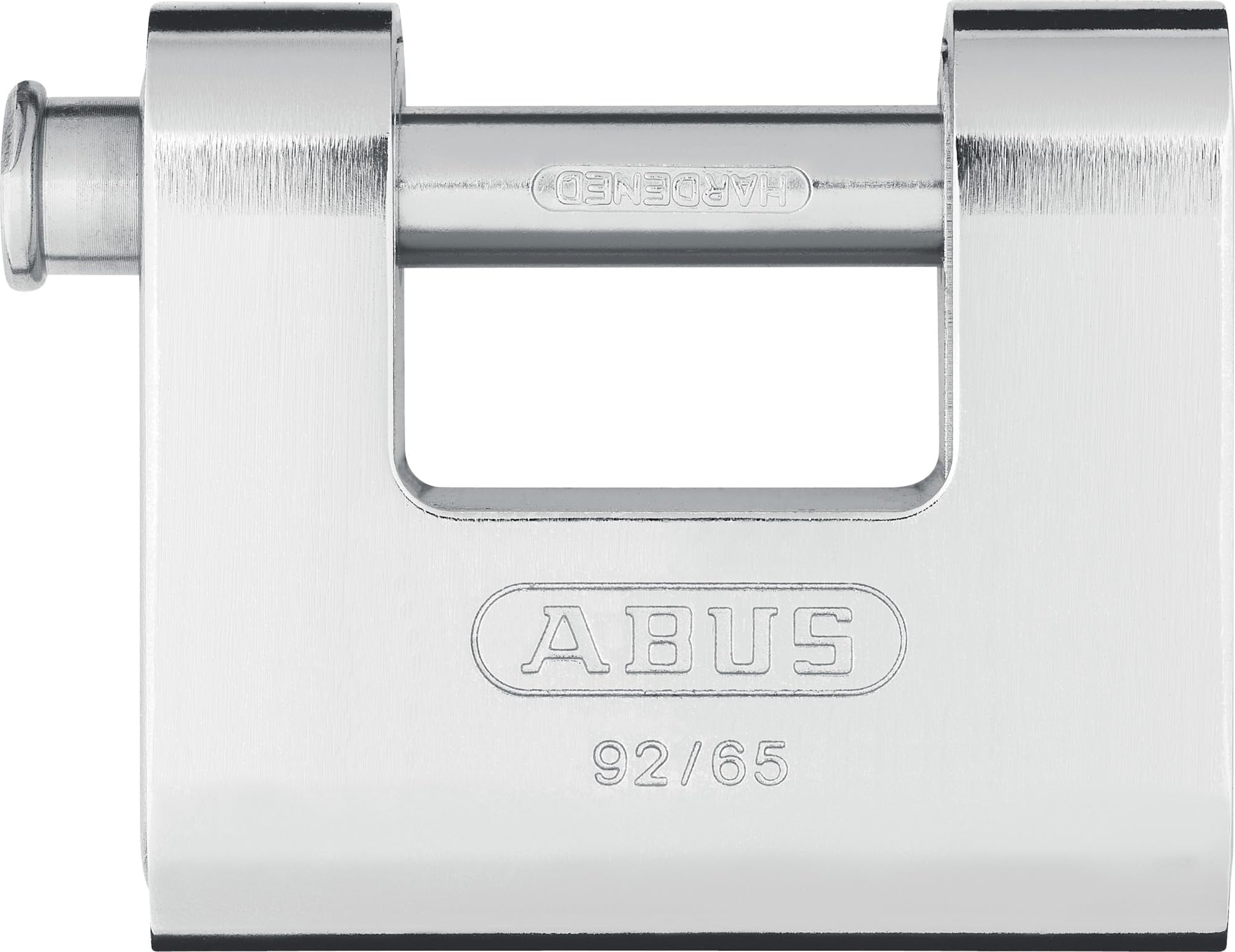 – ABUS Monobloc padlock 92/65 - Brass lock with steel casing - for vending machines, roller grilles and much more - with thick bolt - ABUS security level 7 - silver