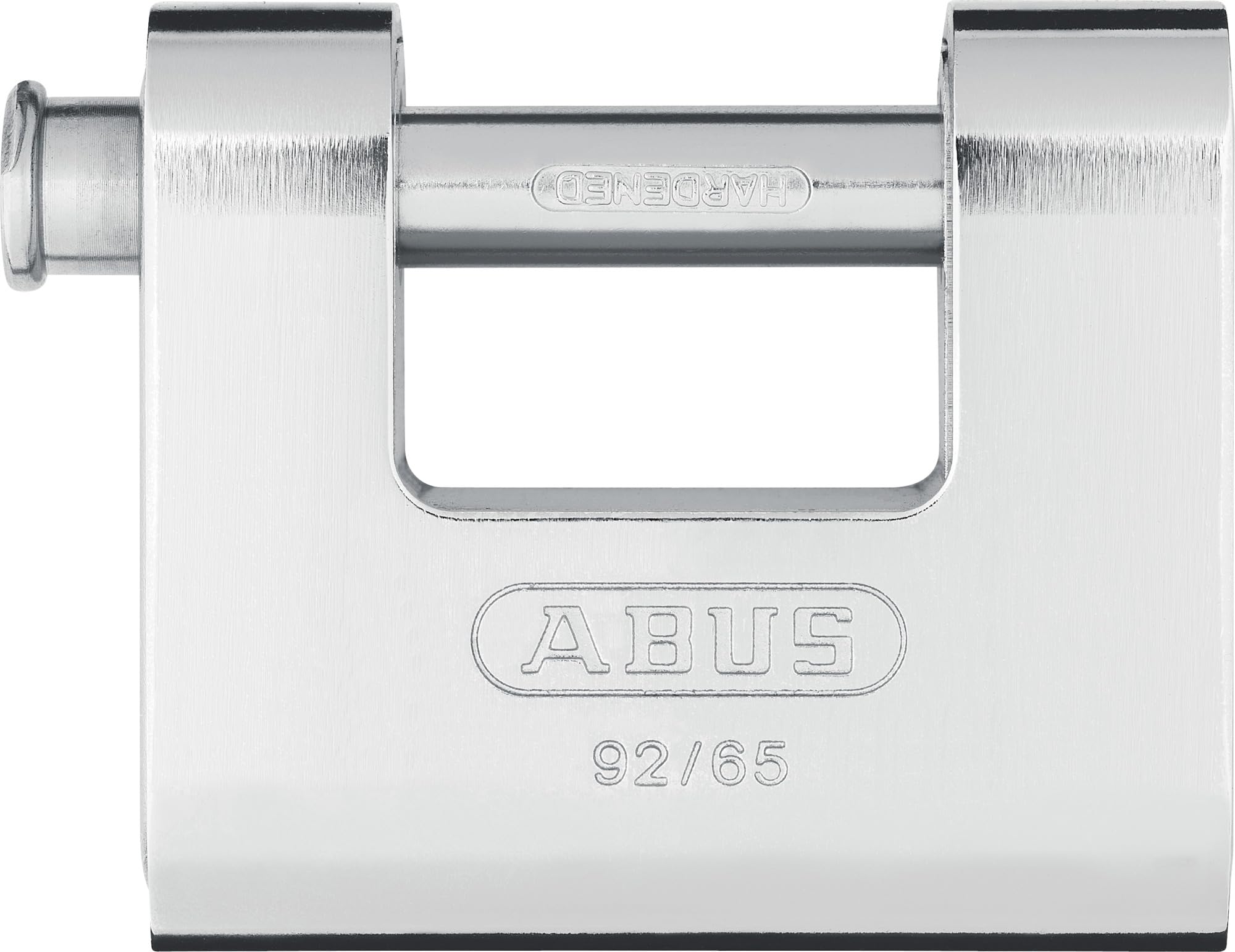 Monobloc padlock 92/65 - Brass lock with steel casing - for vending machines, roller grilles and much more - with thick bolt - ABUS security level 7 - silver