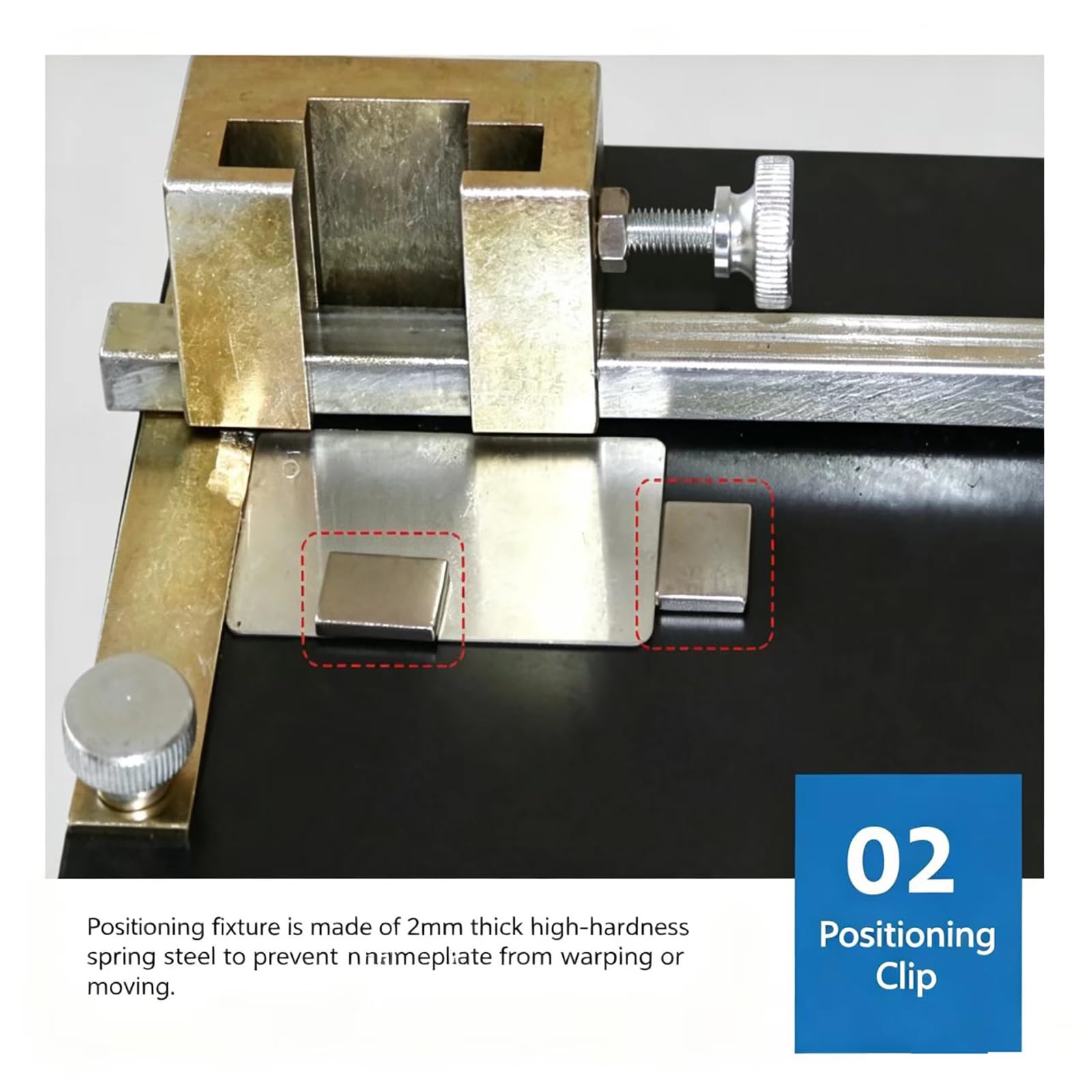 Ręczne oznakowanie tłoczenia metalu, rejestrator 40 znaków z urządzeniem pozycjonującym, obszar wydruku: 185x100 mm, Średnica: 84 mm, twardość: 58-60HV, dla aluminium, mosiądzu i PVC