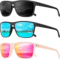 Vista 46 de Gafas de sol polarizadas para hombre, anteojos de sol polarizados con protección UV, lentes de sol ligeras para conducir, pescar, jugar al golf