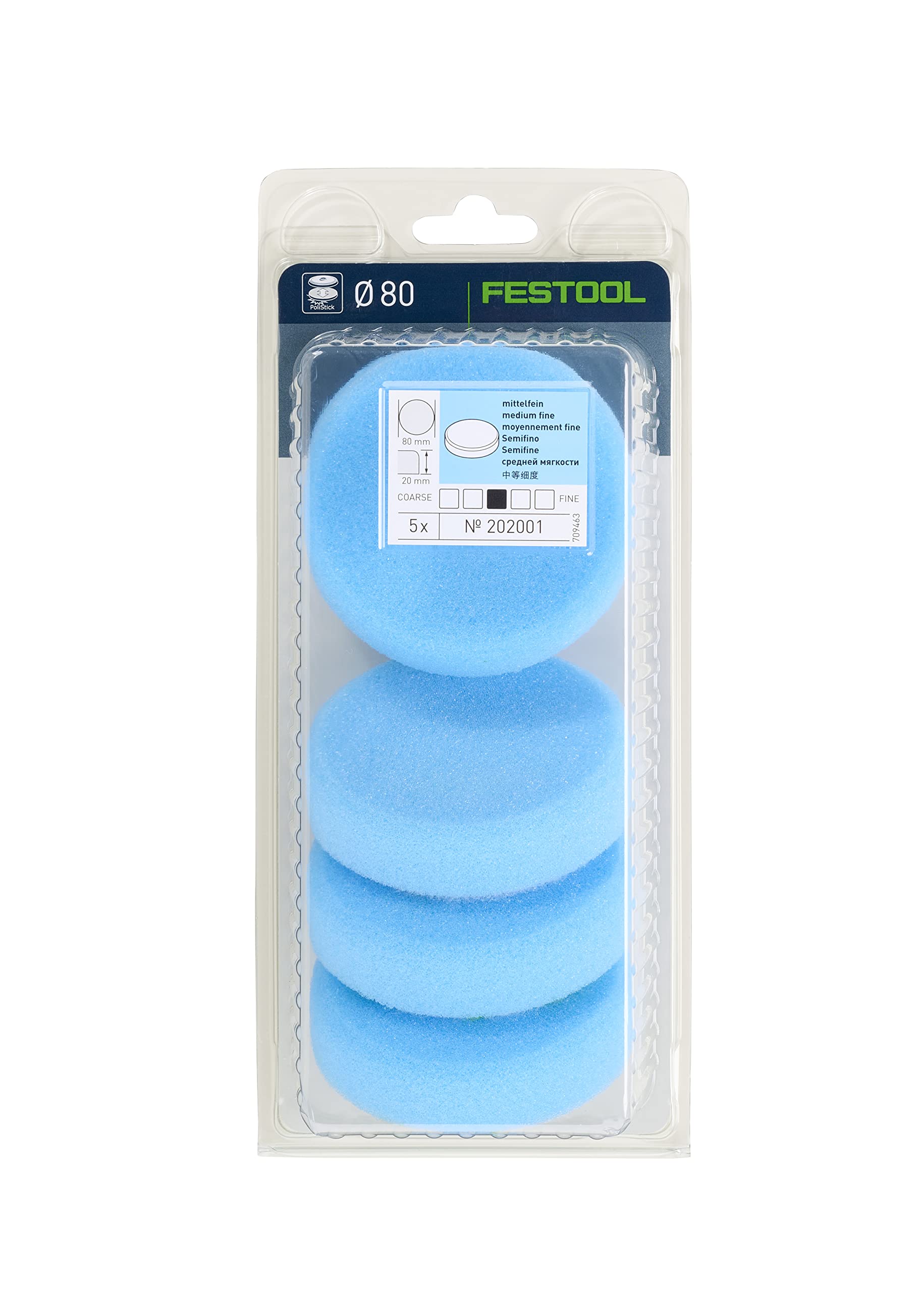 Festool Éponge de polissage PS STF D80x20 BL/5