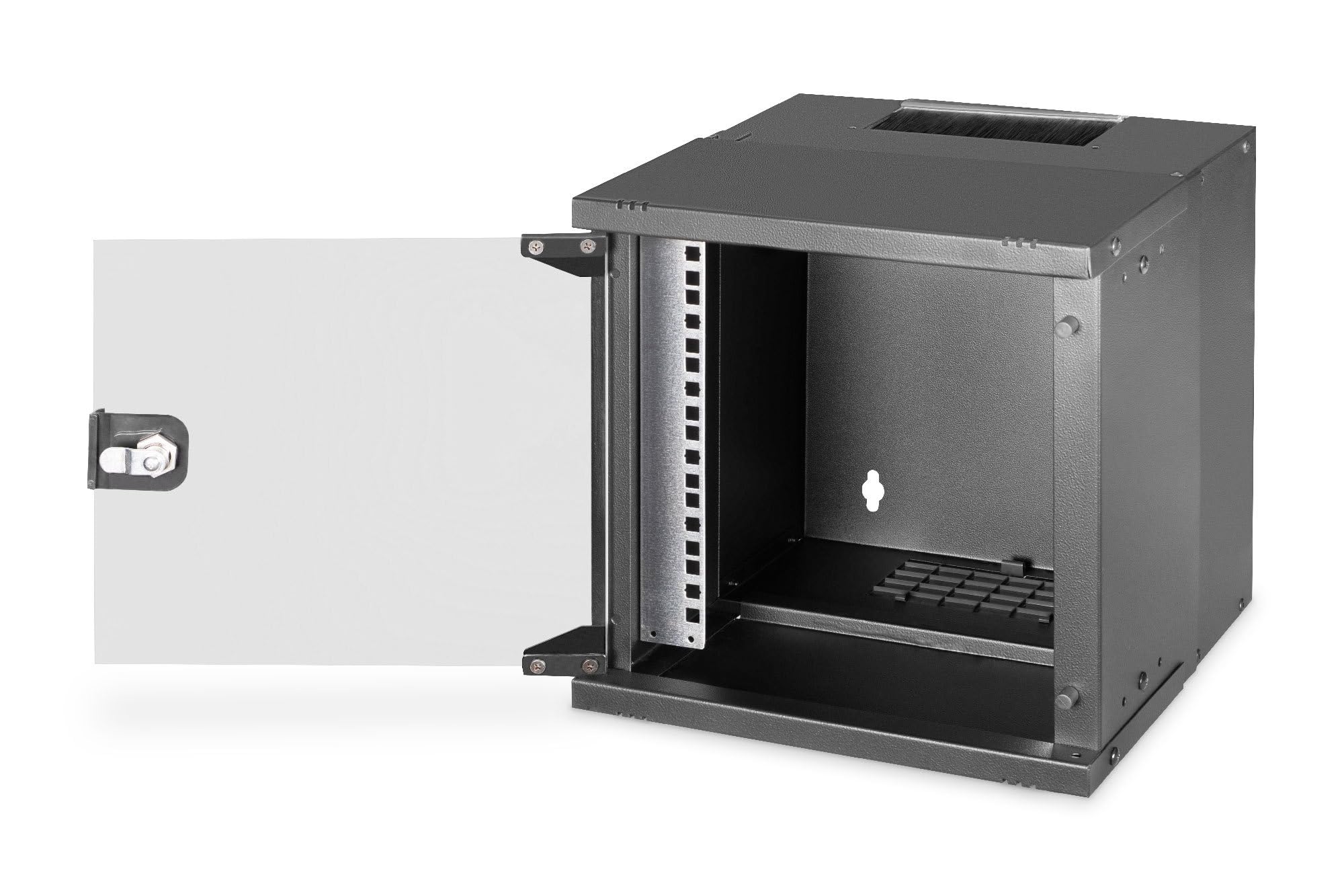 DIGITUS armadio di rete 10 pollici - 6 U - montaggio a parete - non montato - HxLxP 324x316x298mm - capacità di carico 30kg - profondità utile 254mm - classe di protezione IP20 - serie SOHO Pro - nero