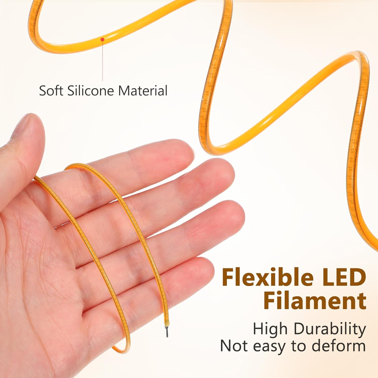 jojofuny 4pcs LED Filament 300mm Flexible Filament Light for Retro Bulb Repair Accessories - Warm Light Source for Indoor_Outdoor Lighting
