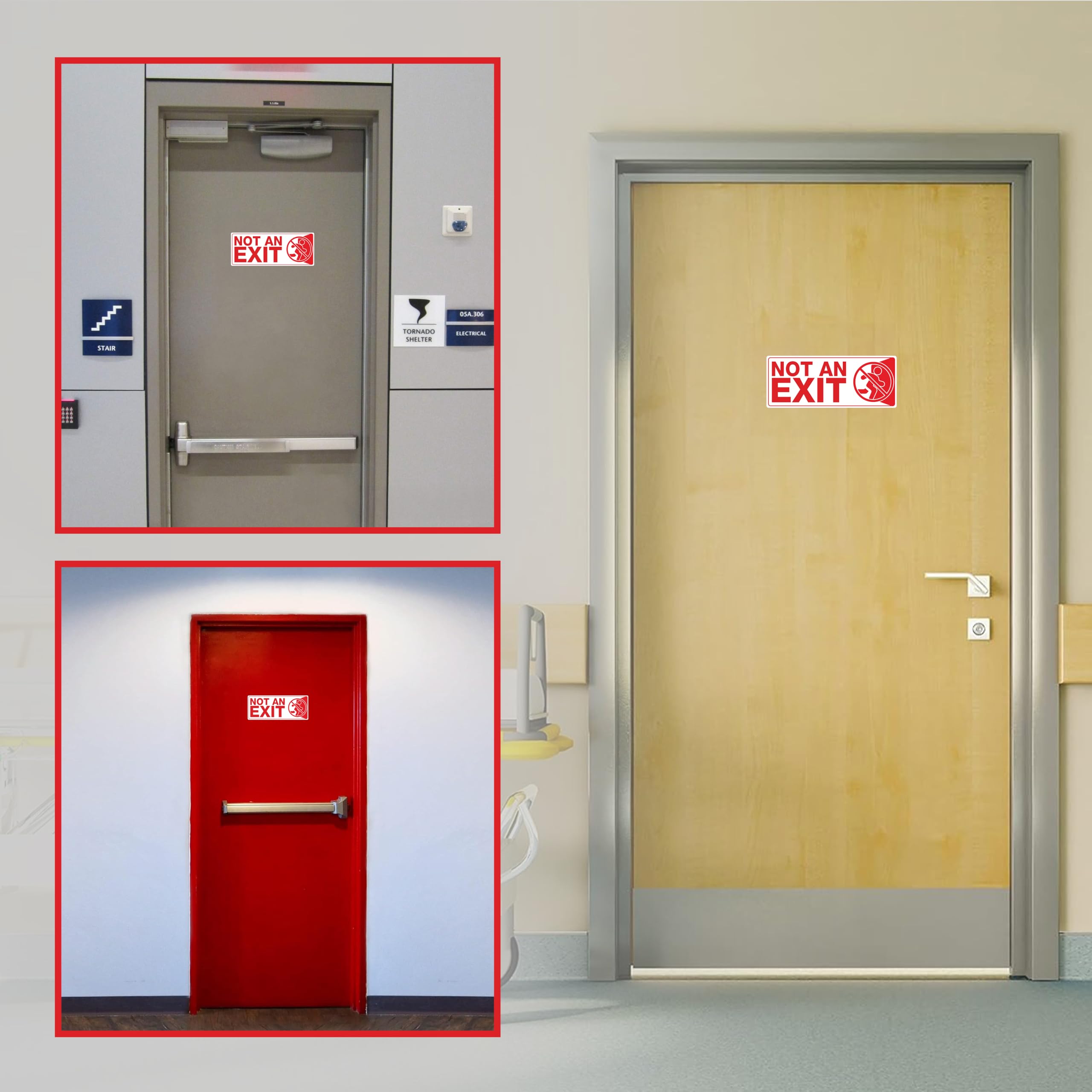 6 x Not an Exit Sign Sticker | 10 x 4 Inch Self-adhesive Vinyl This is Not an Exit Sign | UV-resistant, Waterproof Not an Exit Signs for Business — Amazon image 6