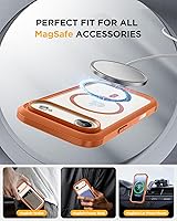Vista 334 de Miracase Funda magnética para iPhone 14 de 6.1 pulgadas, protector de pantalla de vidrio templado integrado + protector de lente, compatible