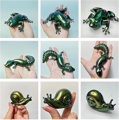 Miniatura 6 de Allazone Moldes de resina de silicona, 3 moldes de resina epoxi de animales, moldes de resina de silicona de rana, moldes de resina de caracoles de