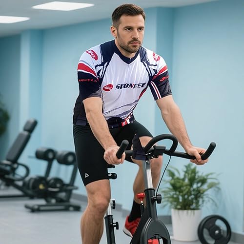Miniatura 5 de sponeed - Jerséis de ciclismo para hombre tops camisas de ciclismo manga corta atuendo de ciclismo chaqueta de ciclismo de cierre completo con