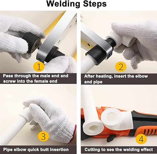 Miniatura 6 de Soldador de fusión,Máquina de fusión en caliente digital con ajuste de temperatura,Máquina de soldadura de tubos de 8.4-23.7 pulgadas,Máquina de
