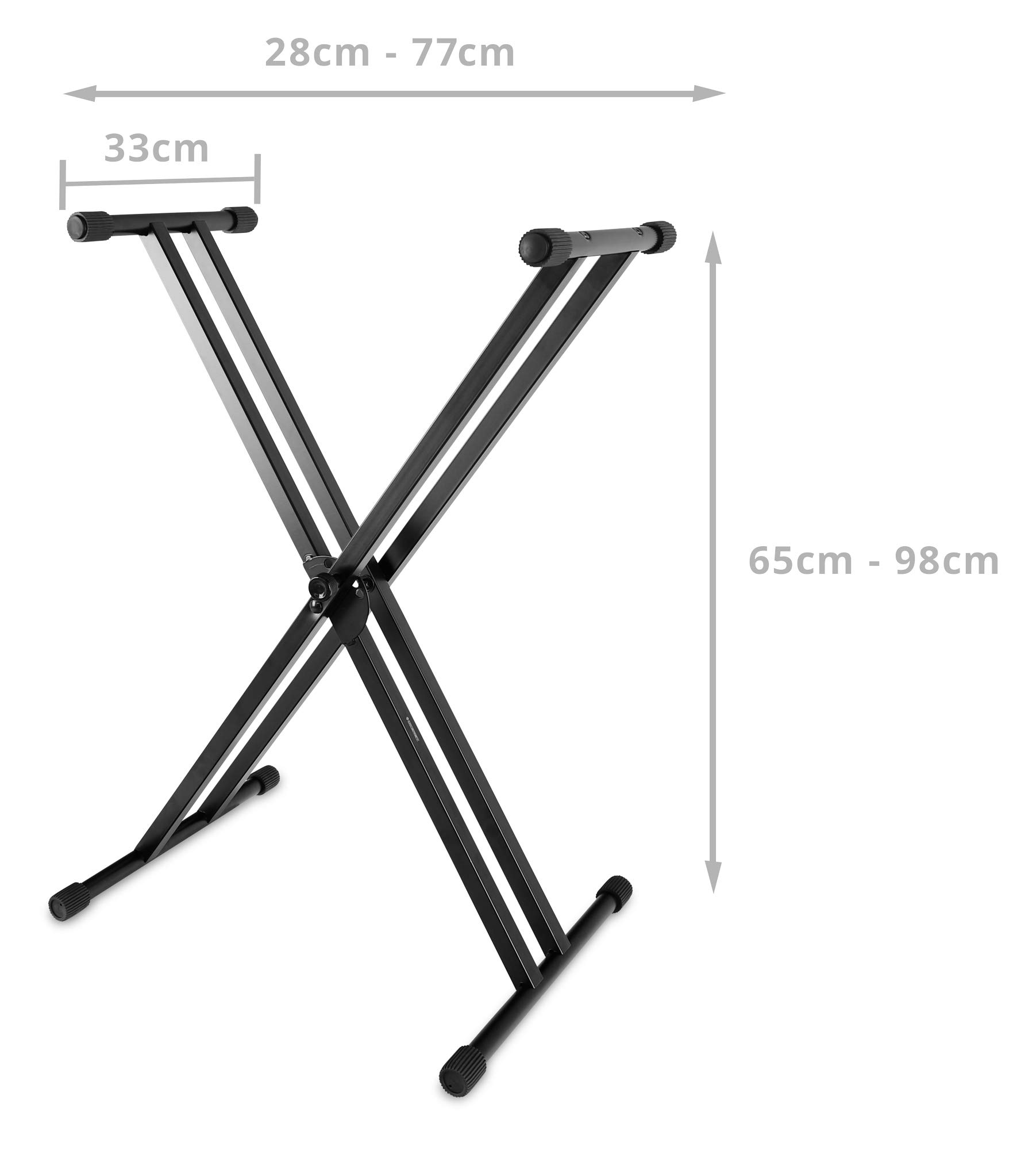 McGrey Soporte de Teclado KS-200 X de Doble Travesaño (ajustable en 5 niveles, plegable, estable) negro