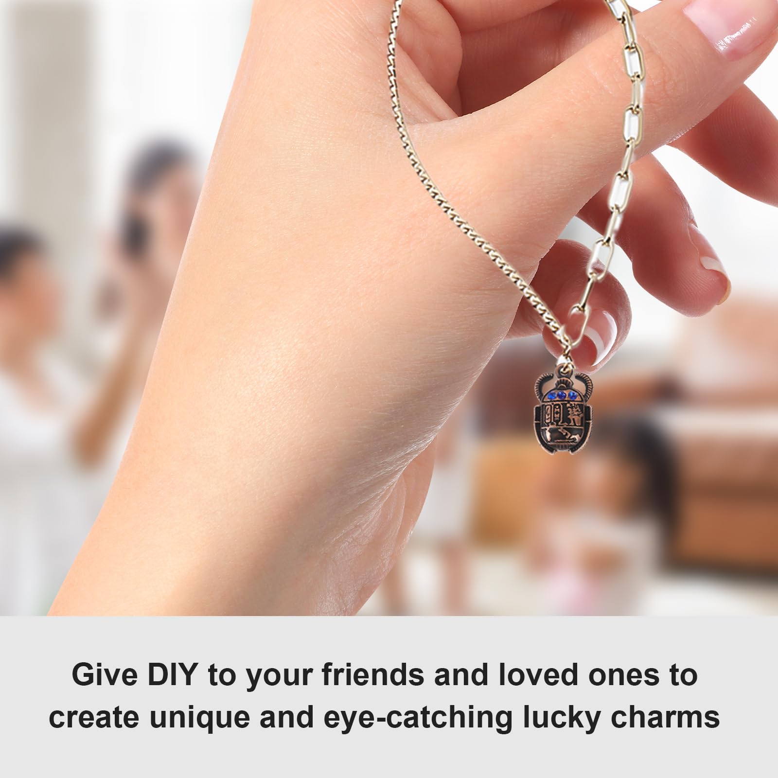 SEWACC Scarab Charms 40pcs Scarab Pendant Alloy Bulk Earrings Beetle Charm - Image 8