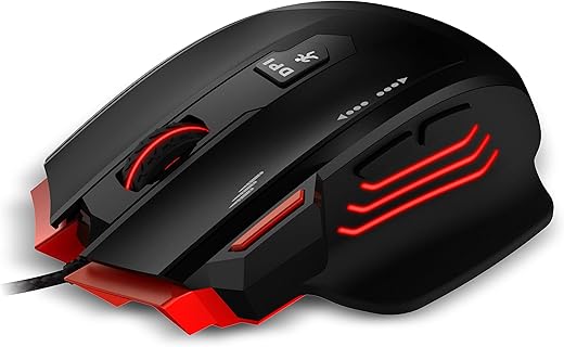 ZEBRONICS Zeb-Groza – Premium USB Gaming Mouse with 7 Buttons, 3200 DPI High Resolution Gaming Sensor, Adjustable Weights