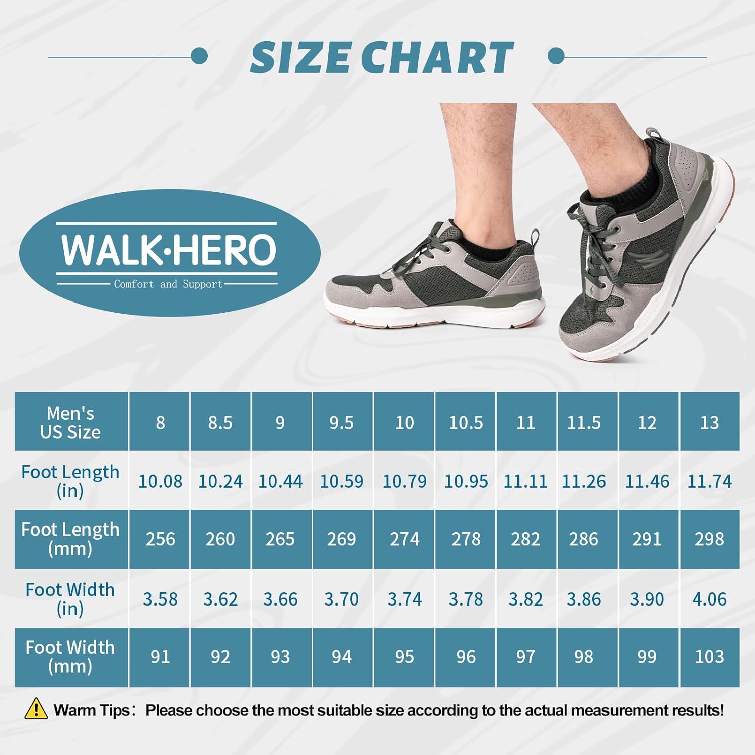 Mens Walking Shoes for Plantar Fasciitis, Orthopedic Casual Sneakers for Men with Arch Support, Wide Toe Box Shoes for Pain Relief with Non Slip Rubber Sole(Olive, 12) - Image 2