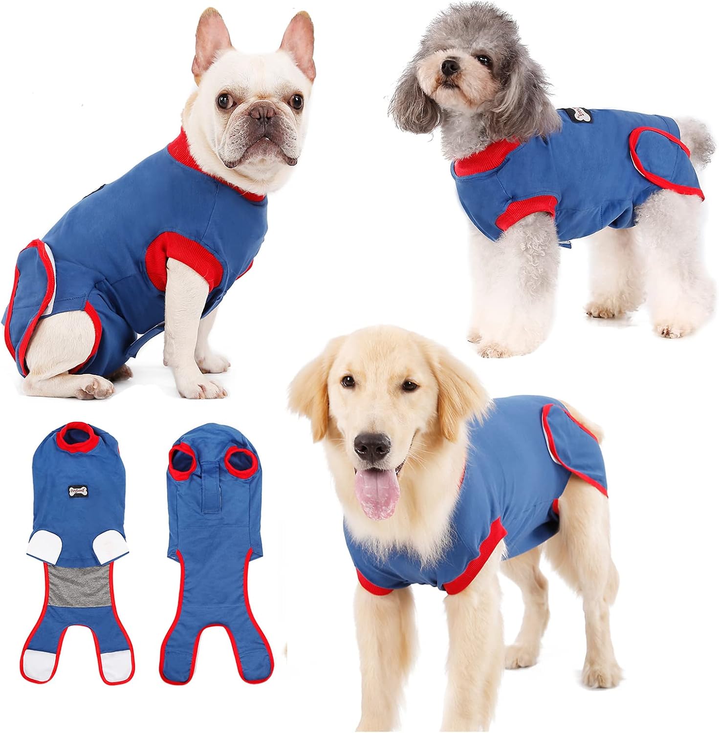Recovery Suit for Dogs After Surgery, Dog Recovery Suit for Male Female Abdominal Wounds or Skin Diseases, E-Collar Alternative Breathable Dog Surgery Recovery Suit for Anti Licking Wounds