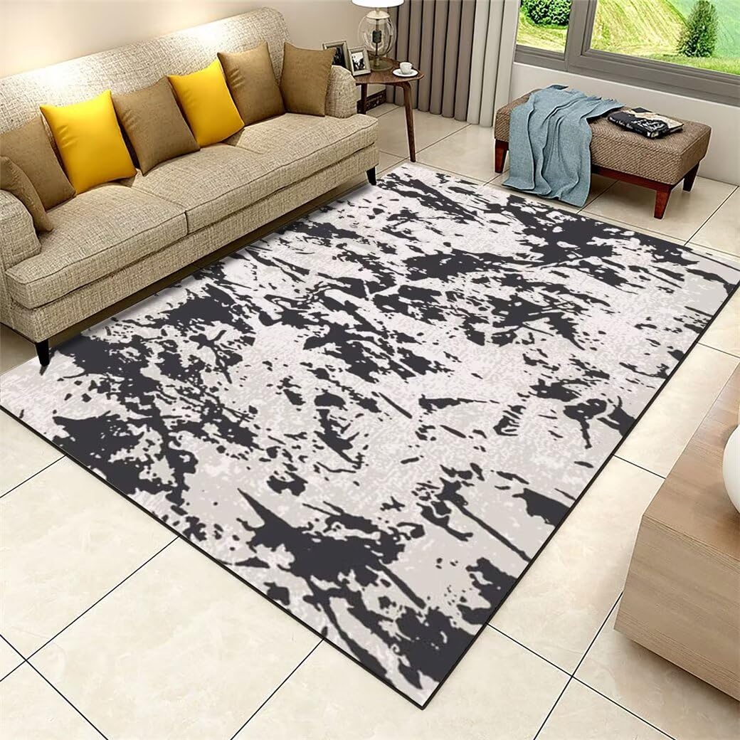 Tapis chambre bébé gris 160x210cm aux motifs abstraits modernes