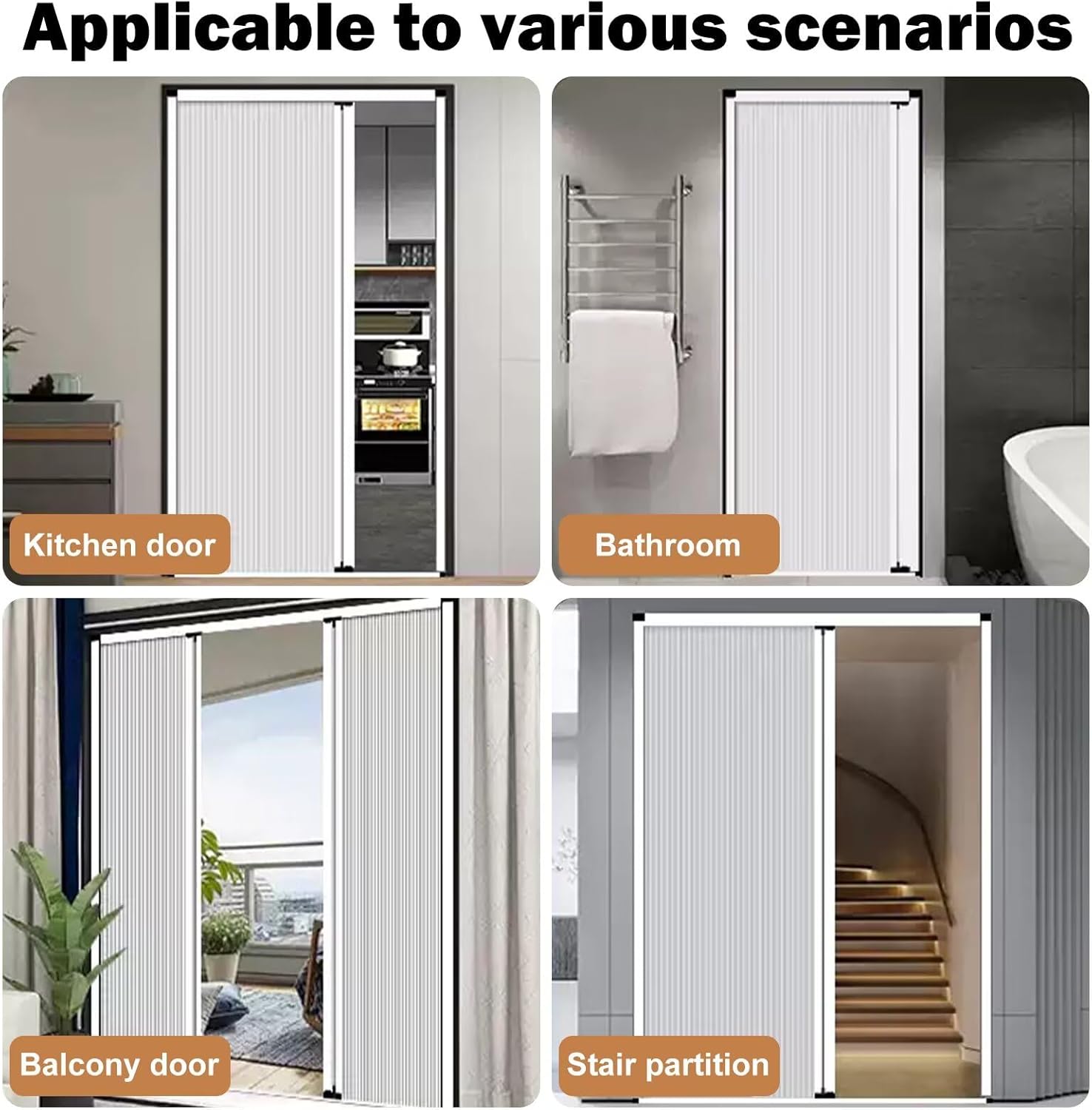 Interior Folding Retractable Doors 25x70in, White Aluminum Accordion Sliding Door, No Drilling Low Track Waterproof Partition for Closet Bedroom Balcony Kitchen Attics