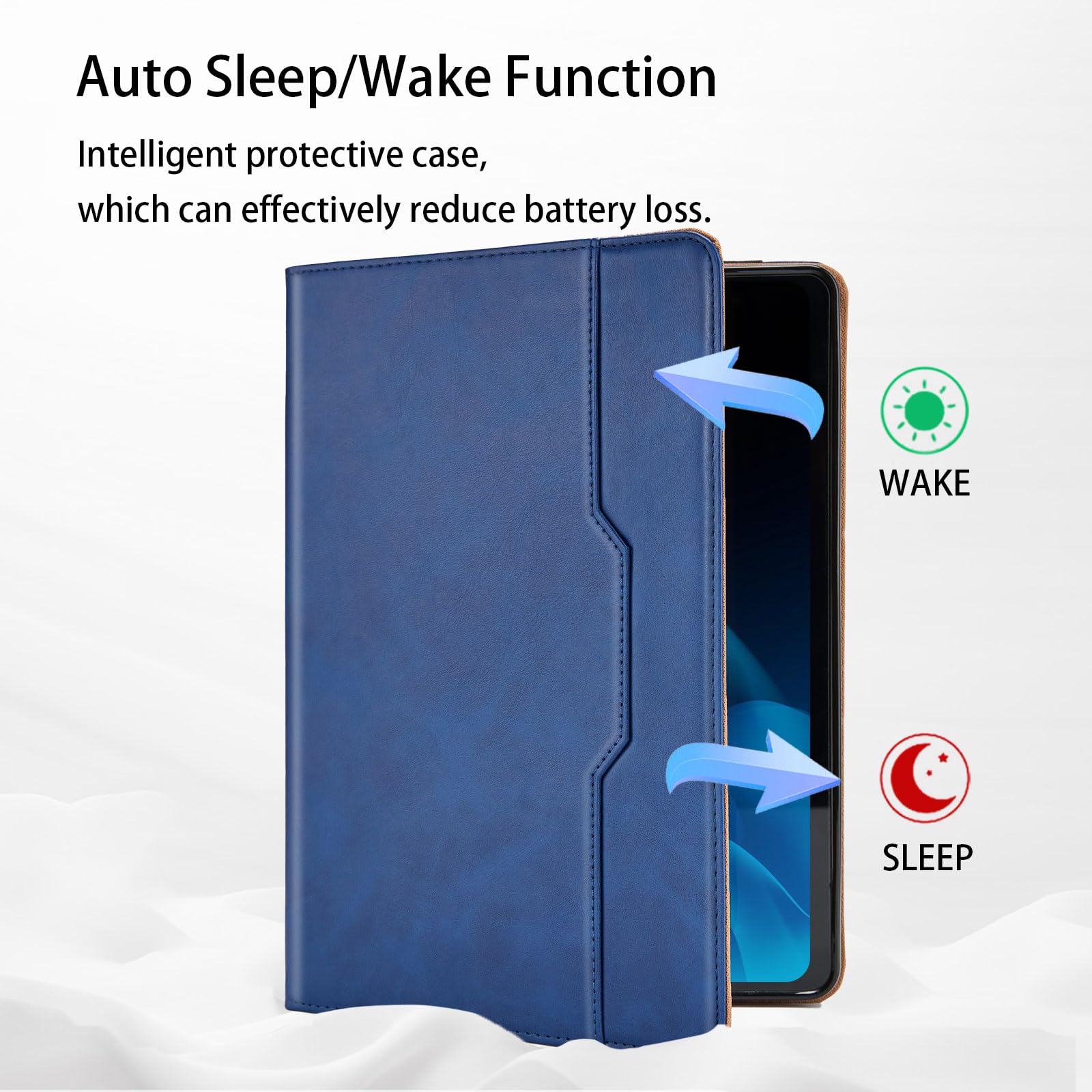 Schutzhülle Für IPad 9,7 Zoll (2018/2017) Mit Stifthalter & Kartentaschen – PU-Leder, Auto Sleep/Wake